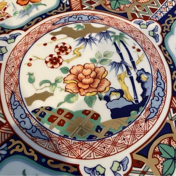 Japanese Imari Ware Porcelain Ceramic Plate Floral Design Collectible -Vtg! - Picture 8 of 17
